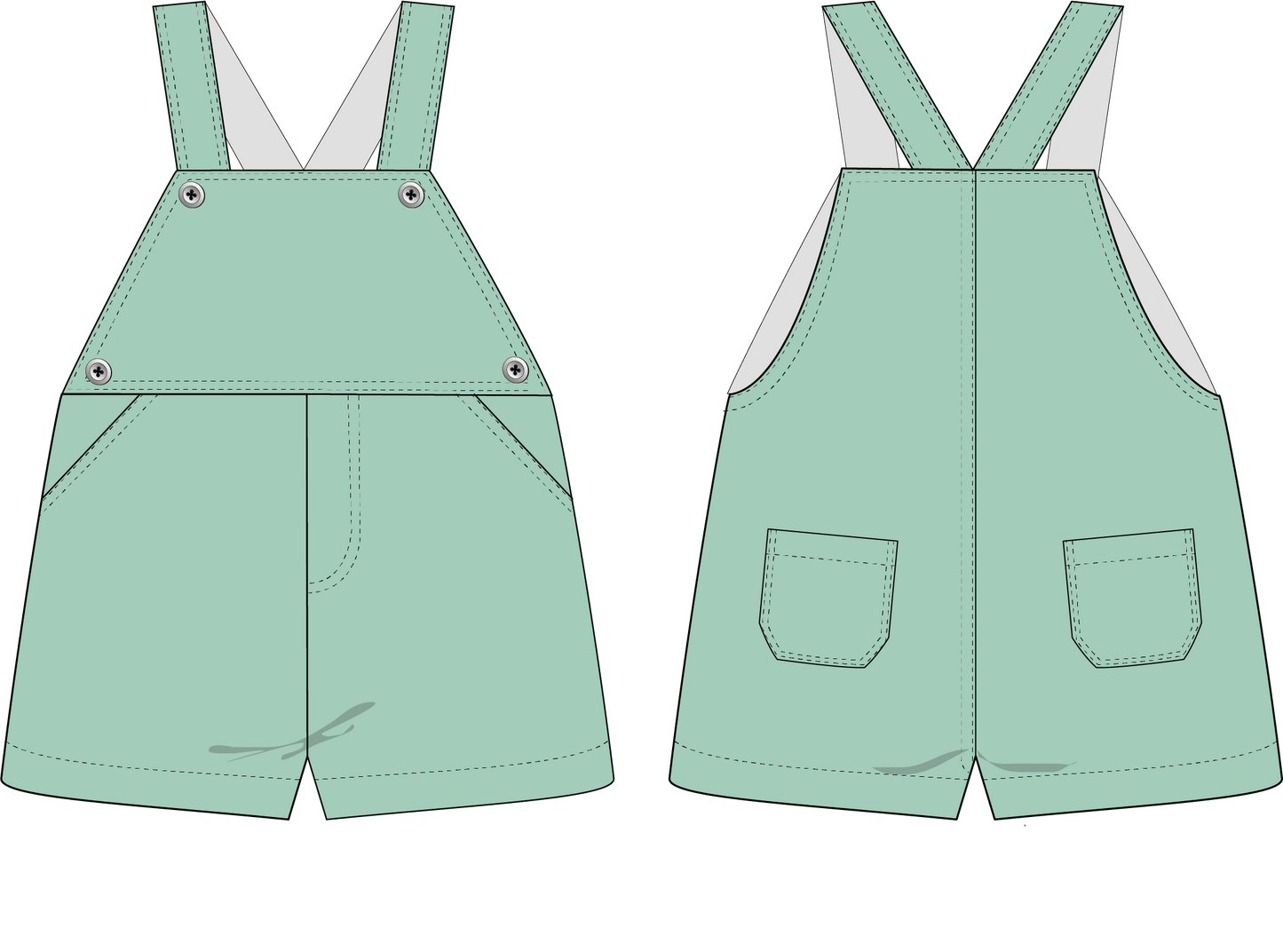 Flor Redonda Linen Dungaree Set