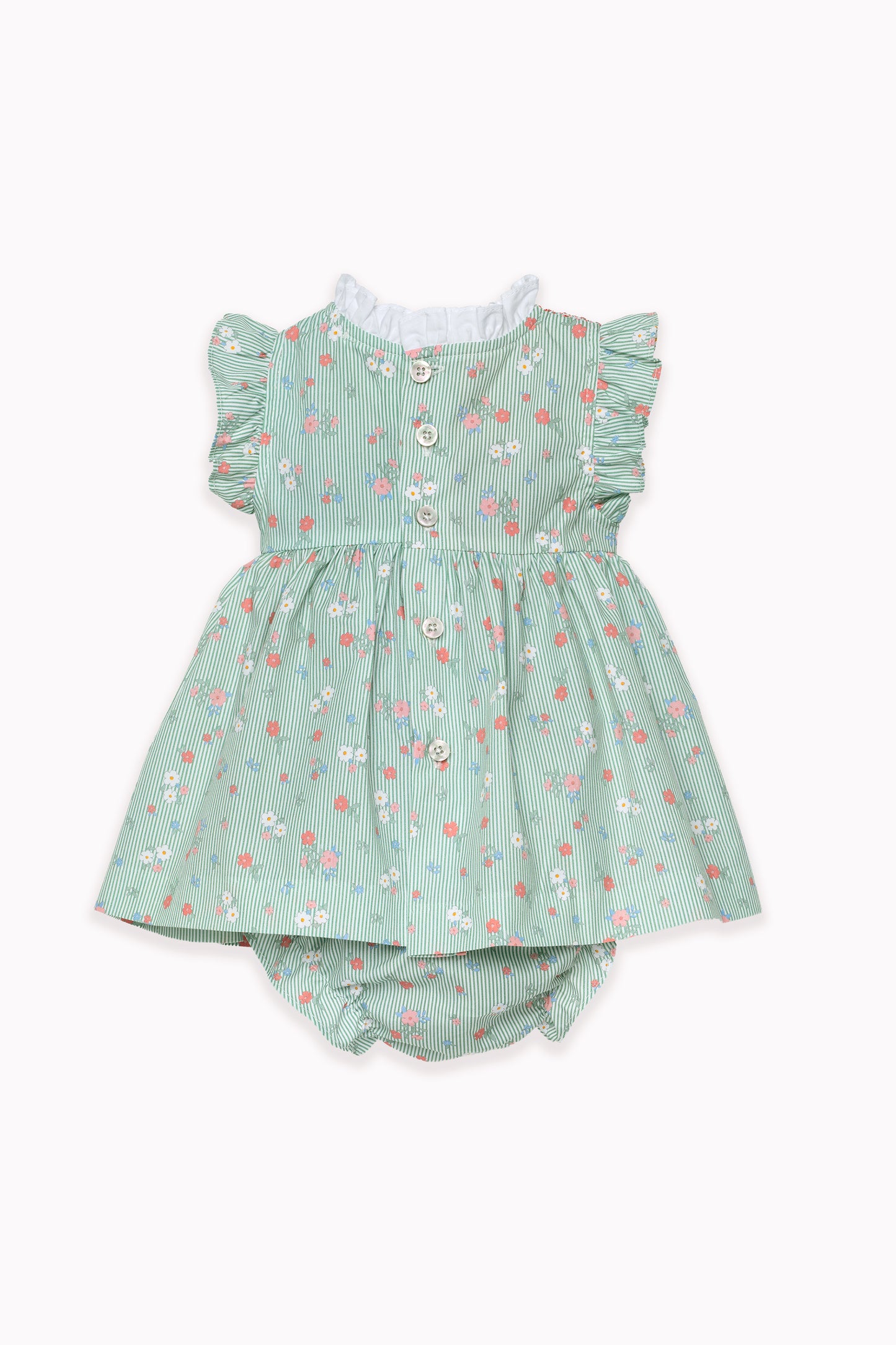 Raya Flor Verde Smocked Dress