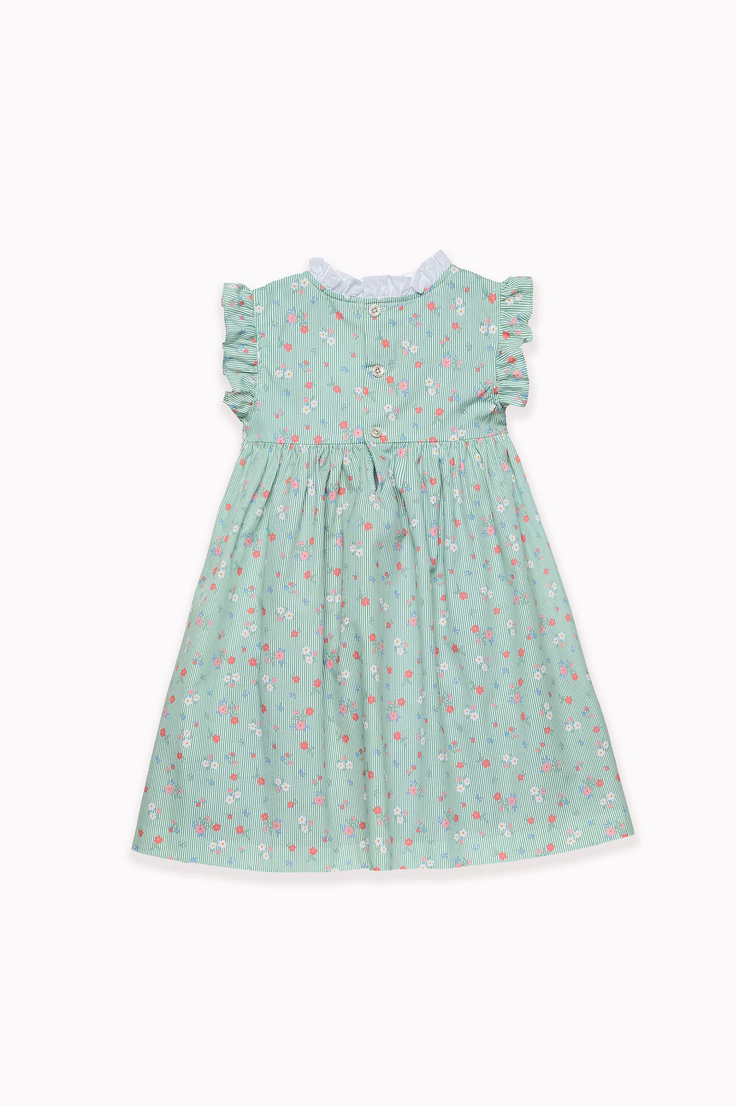 Raya Flor Verde Smocked Dress